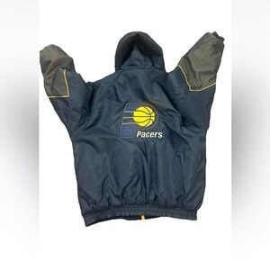Large Vintage Indiana Pacers Reversible Pro Player Puffer Jacket Coat